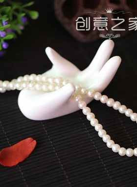 小手指陶瓷摆饰珠宝柜台装饰摆饰首饰拍照道具玉佛手指中国风茶盏