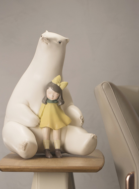 白夜童话-暖熊夏夜客厅新家朋友乔迁家居摆件样板房装饰品雕塑