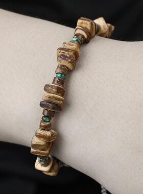 Stainless steel stone bracelet贝壳木珠串珠小众不锈钢石头手錬