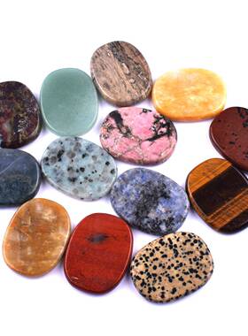 欧美外贸天然石玛瑙刻字英文能量石摆饰 椭圆diy饰品配件水晶摆件