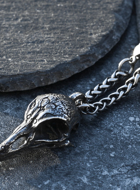 暗黑维京乌鸦项链男北欧个性潮人