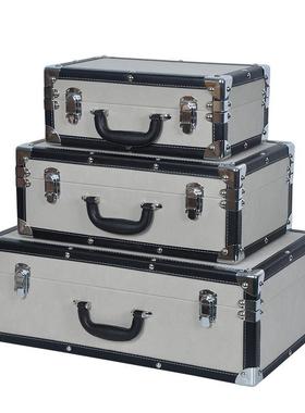 样板房手提箱皮质收纳储物箱高档轻奢家居衣帽间整理收纳装饰摆件