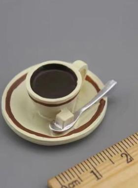 微缩咖啡杯模型迷你欧式家具12分娃娃屋造景摆件装饰场景小摆件