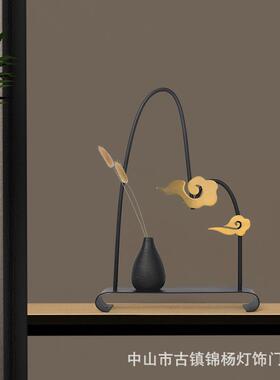 创意禅意摆件祥云式金属艺品室工内-新中式样板间客厅家居玄中关