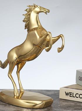 黄铜马摆件马到成功欧式装饰品家居客厅玄关电视柜酒柜办公室礼品