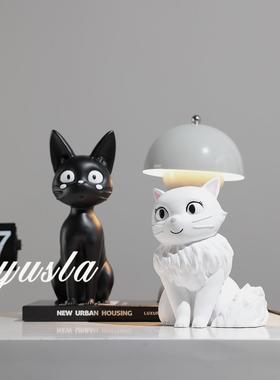 简约现代卡通可爱猫咪儿童房摆件样板房客厅电视柜玄关柜软装饰品