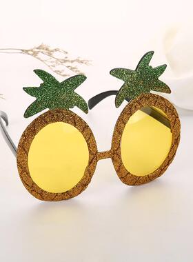 夏威夷沙滩派对墨镜水果菠萝太阳眼镜舞会节日金粉款菠萝眼镜