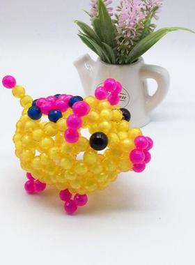 手工串珠小花猪成品工艺品景点地摊货源饰品摆件生日礼物