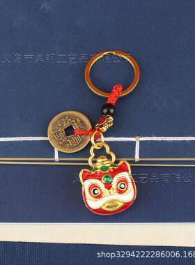 珐琅彩招财纳福滴油瑞兽醒狮隔珠diy吊坠手链项链饰品配件