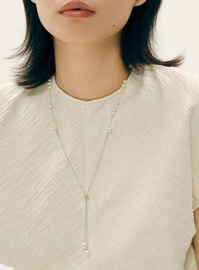 亮熙莫奈花园系列满天星抽拉珍珠项链一款多戴毛衣链长绳项链