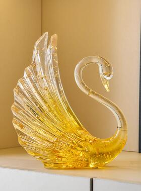 天鹅电电视柜摆件高级感39687客端厅酒柜视柜办公室装饰高大气上