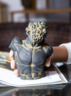 现代简约拉奥孔欧式艺术桌面装饰人物小摆件仿铸铁雕塑手工装饰品