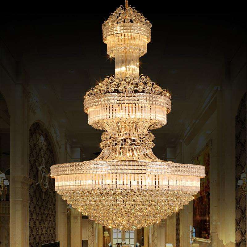 复式楼客厅吊灯楼中楼别墅客厅大吊灯酒店工程水晶灯豪华大厅灯 - 图3