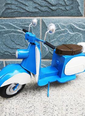 小绵羊踏板摩托车模型铁艺工艺品摆件创意书房酒柜装饰品小摆设