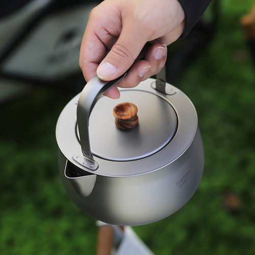 钛工匠纯钛烧水壶户外露营轻量烧茶煮水壶K大容量钛合金煮茶壶钛 - 图2
