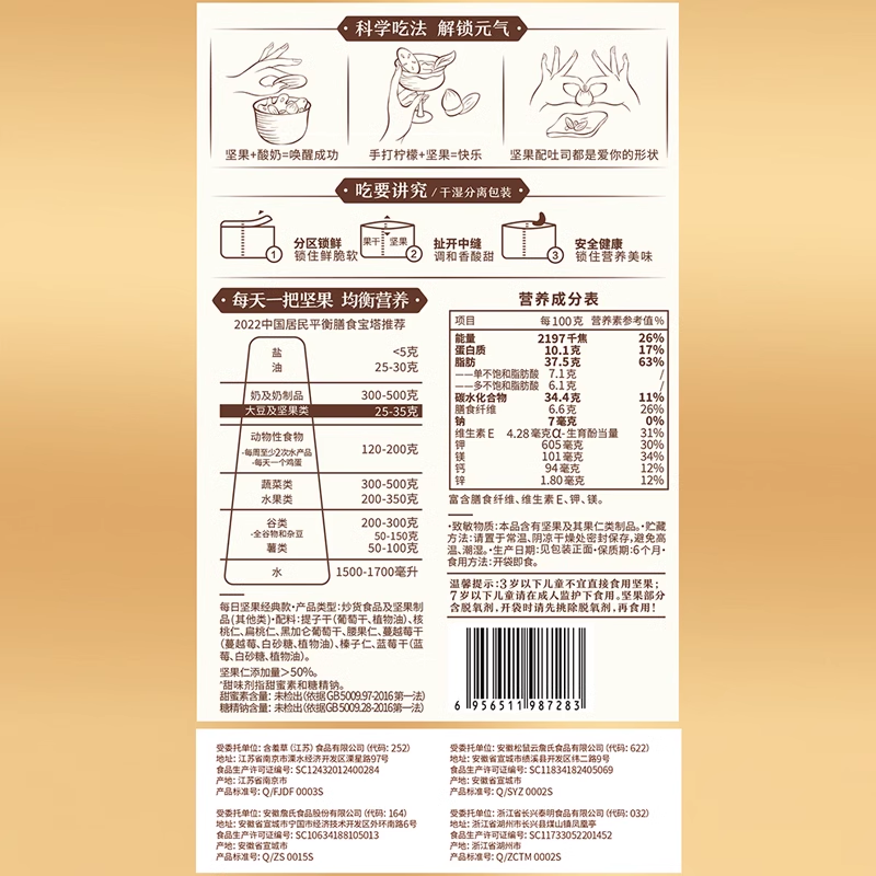 【三只松鼠_活力款每日坚果750g】孕妇健康混合每日零食坚果整箱 - 图2