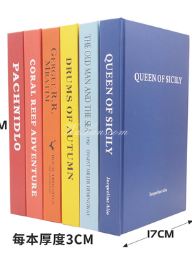 样板房装饰 彩色外文仿真书 样板间摆场装饰书道具书饰品