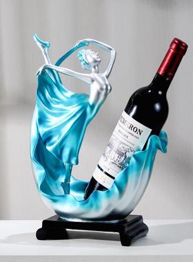 美女红酒摆件展架少女酒架酒瓶底座酒吧酒店酒窖高档酒柜装饰品