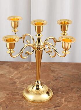 2021新款蜡烛台欧美家居金属摆件铁艺婚庆布置西餐摆饰烛台装饰品