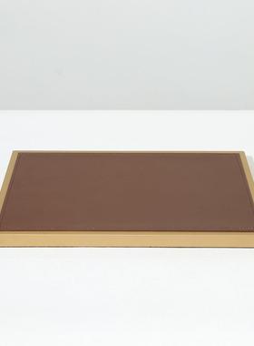 卧室衣柜样板房托盘首饰家居摆件装饰艺术个性软装皮革托盘