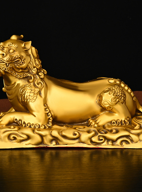 谛听铜黄铜地藏王坐骑瑞兽办公室书桌家居工艺品招财