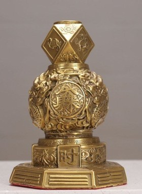时来运转九转黄铜聚宝盆八方招财来财乾坤办公室客厅业礼品