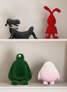 奶油风格创意客厅电视柜卡通装饰品高端酒柜装家居装饰卧室装饰品