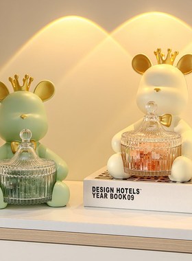 暴力熊香薰扩香石卫生间厕所卧室家居高级玄关入户水晶装饰品