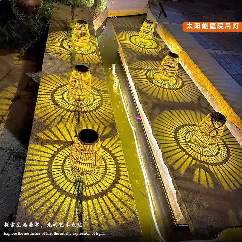 藤编草坪USB充电两用庭院民宿吊灯 花园防水景观太阳能户外落地灯,淘宝优惠券,粉丝福利购,淘宝优惠卷