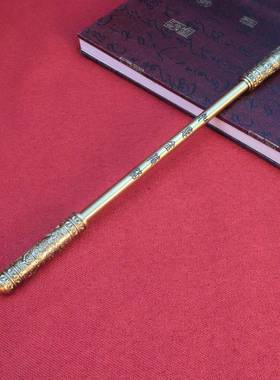 黄铜伸缩如意金箍棒摆件孙悟空兵器武器黄铜摆件茶礼品摆摊工艺品