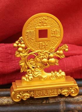 招财进宝福禄摆件铜钱葫芦客厅酒柜装饰品摆件店铺开业办公室礼品