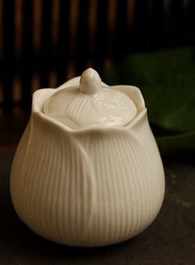 家用佛堂供佛观音大悲水净水杯贡杯莲花供水杯白瓷供杯清净淡雅