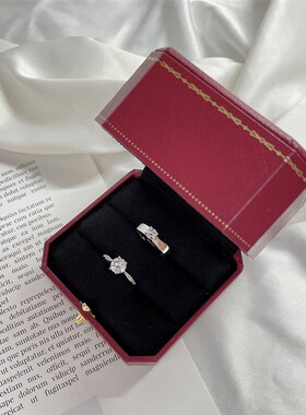 仿真结婚对戒一对婚礼戒指假钻戒求婚道具交换婚戒情侣仪式现场用