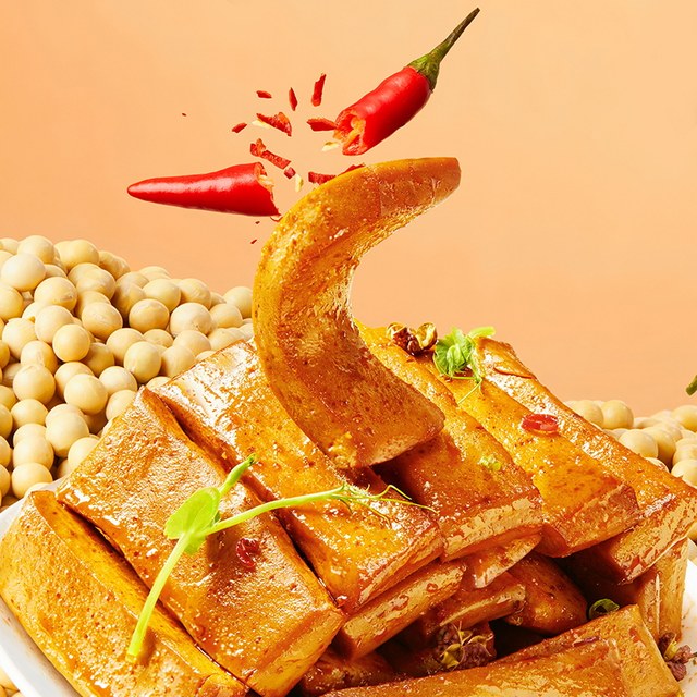 Three Squirrels Q-Bomb Dried Tofu 100g Internet celebrity snacks