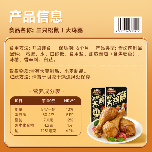 Three Squirrels_Big Chicken Legs Braised Flavor Website