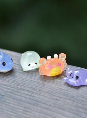 新款直销苔藓微景观夜光认知动物海洋动物系列仿真小动物模型鱼缸