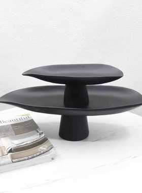 新款直销简约茶几高脚果盘摆件样板间托盘装饰品客厅创意树脂水果