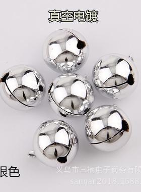 DIY饰品挂件 真空环保电镀金色银色一字开口铜铃铛圣诞树装饰