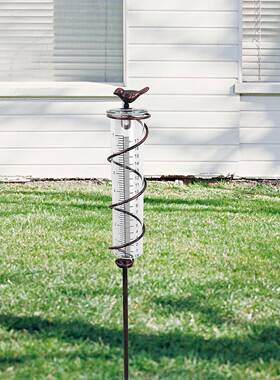 铸铁鸟挂式雨量计带金属框架的雨水计测量室外花园草坪花园装饰