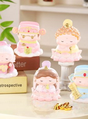 速发大办路财神装财摆件五方圣尊小神仙五公室工位桌面招饰品开业