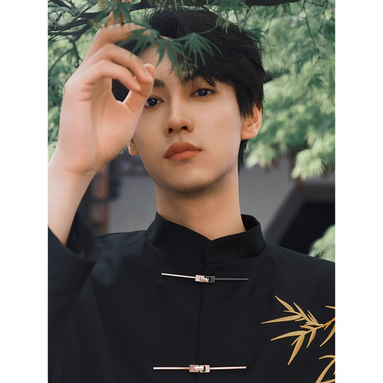 Golden bamboo embroidery men's new Chinese tunic suit