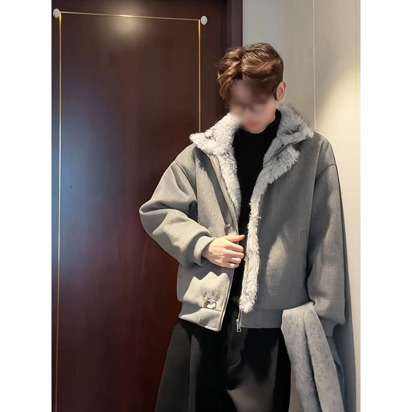 深灰色座山雕毛领棉服外套男冬季加厚飞机扣工装外套美式保暖棉衣,淘宝优惠券,粉丝福利购,淘宝优惠卷