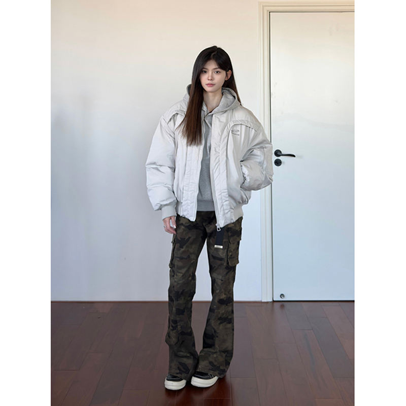 美式vibe解构弧形棒球服高级感痞帅一整套ootd穿搭男廓形短款夹克 - 图1