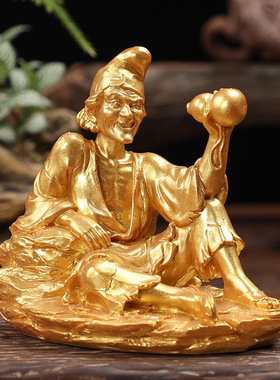 汽车小摆件济公装饰品创意可爱摇头活佛车载家居R茶台茶盘禅意茶