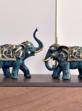 大象摆件轻奢高档办公室酒柜装饰品客厅玄关现代创意招财镇宅工艺