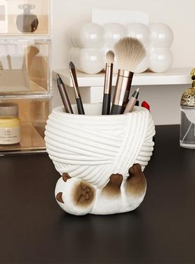 暹罗猫卡通笔筒办公室桌面学生创意可爱装饰大容量存储女孩礼物