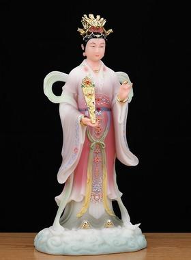汉白玉碧霞元君神像泰山奶奶娘娘像体家用供奉摆件站圣母元君佛像