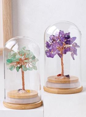 天然创意手工水晶发财树招财摆件居家办公桌面摆饰高级感精致礼物