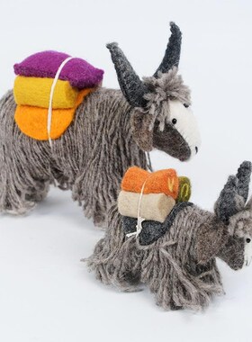 尼泊尔进口毛毡牦牛摆件配饰礼物波西米亚羊毛手工卧室客厅装饰