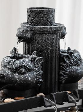 庭院缸石槽鱼缸景观造景过滤循环水流水生财摆件叠水出水口流水器